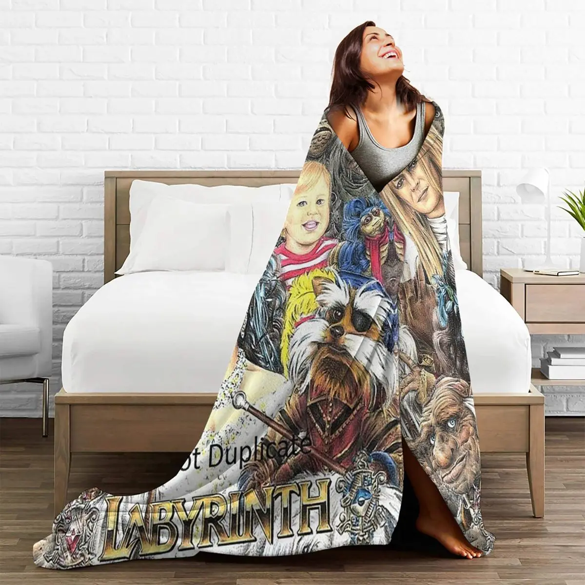 Labyrinth Top Sarah Ludo Goblins Inside Of The Labyrinth Fantasy Adventure Ambrosius Blanket Throw Blanket for Bedroom Couch