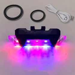 Rainbow Colors Bicycle Light Warning Light Waterproof 15 Lumens 1pc 4 Modes Bicycle Seat Post USB Rechargeable