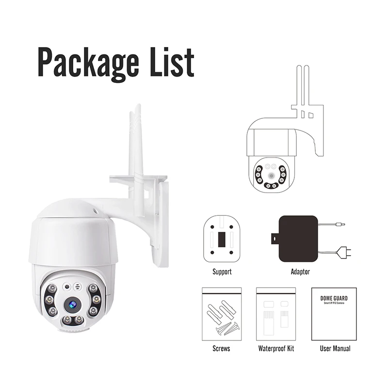 Security Protection Camera waterproof outdoor wireless monitor Network Ball Type Smart Camera WiFi CCTV Camera Tuya Video Cam