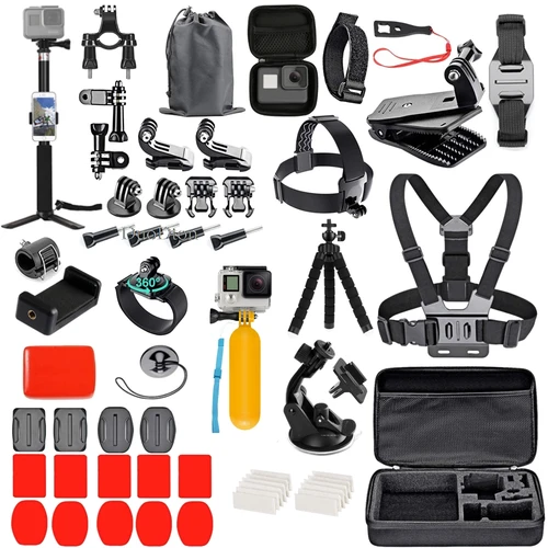 Juego de accesorios de Cámara de Acción para Gopro Hero13 12 11 10 para Xiaomi Yi Insta360 X4 X3, Kit de funda, soporte de correa, palo de Selfie para motocicleta