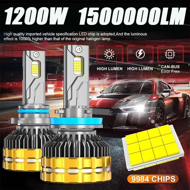 

H4 H7 LED Headlight Bulbs CANBUS H8 H9 H11 9005 HB3 9006 HB4 9012 Hir2 H1 LED Four copper tubes EMC PTG Turbo Fan 6000K 12V 24V