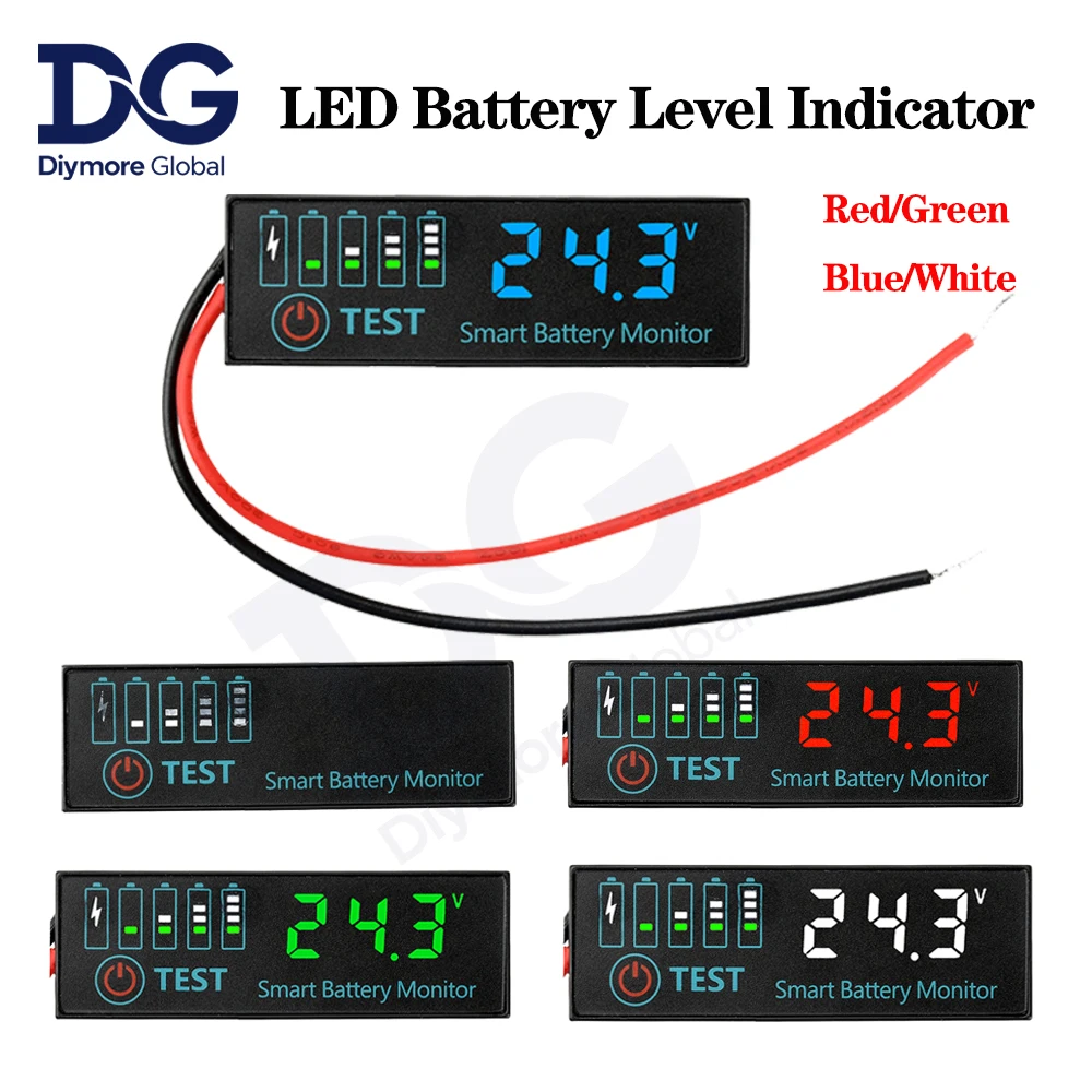 12V/24V/36V/48V Battery Charge Indicator Board 18650 Li-ion Lipo Lithium Battery Level Indicator Tester Capacity Tester Meter