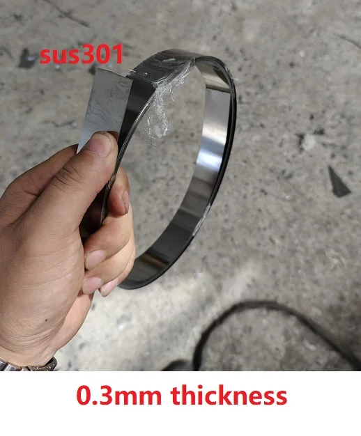 0.3mm thickness 5 meters SUS301 17Cr-7Ni S30100 301 stainless steel band stainless steel strip Spring steel strip leaf spring