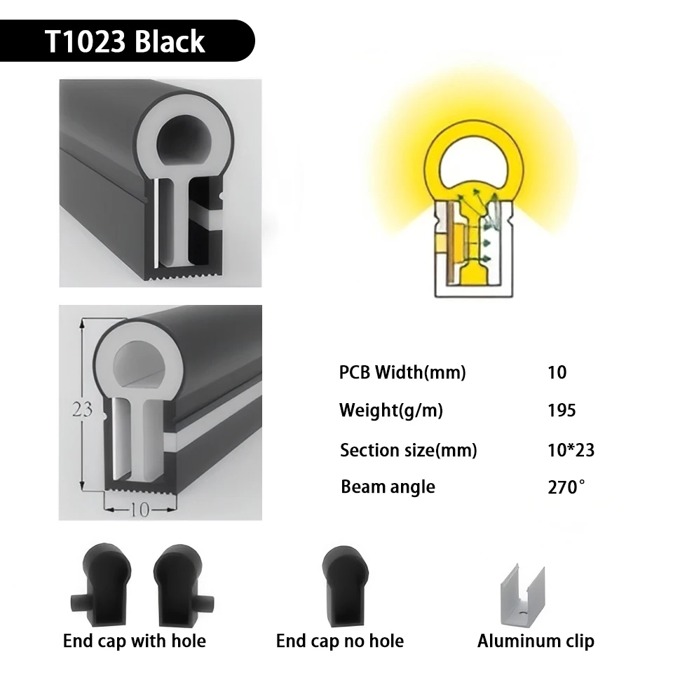 IP67 wasserdichte LED-Neon-Silikon-Lichtröhre, geeignet für 5 mm, 8 mm, 10 mm, 12 mm PCB WS2812B WS2811 5050 RGB-Lichtleiste – Detail 18