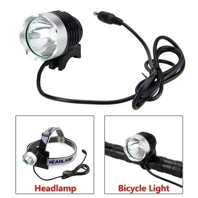 Mountain Bike Lamp Set Bike Cycling Lamp T6 Headlight 2 in 1 for Headlight Bicycle DC or USB Interface Optional New 1pc  Quality
