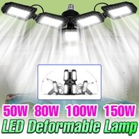 150W LED Garage Lamp E27/E26 Foldable Workshop Lights  Indoor 220V Parking Ceiling Bulbs  Storehouse Basements Large Area Lamps