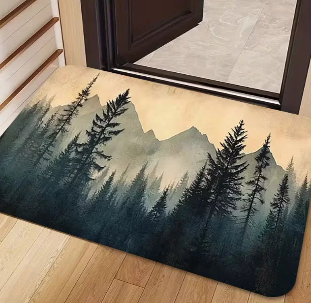 1pc Cowboy Hat Boots Welcome Mat Absorbent Rug with HD Print for Bathroom Bedroom Living Room Camping Yoga Outdoor Activities