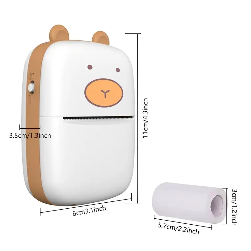 Mini Portable Printer Pocket Inkless Printer With 6 Rolls Thermal Paper Inkless Printer For Label Receipt Photo Notes Todo List