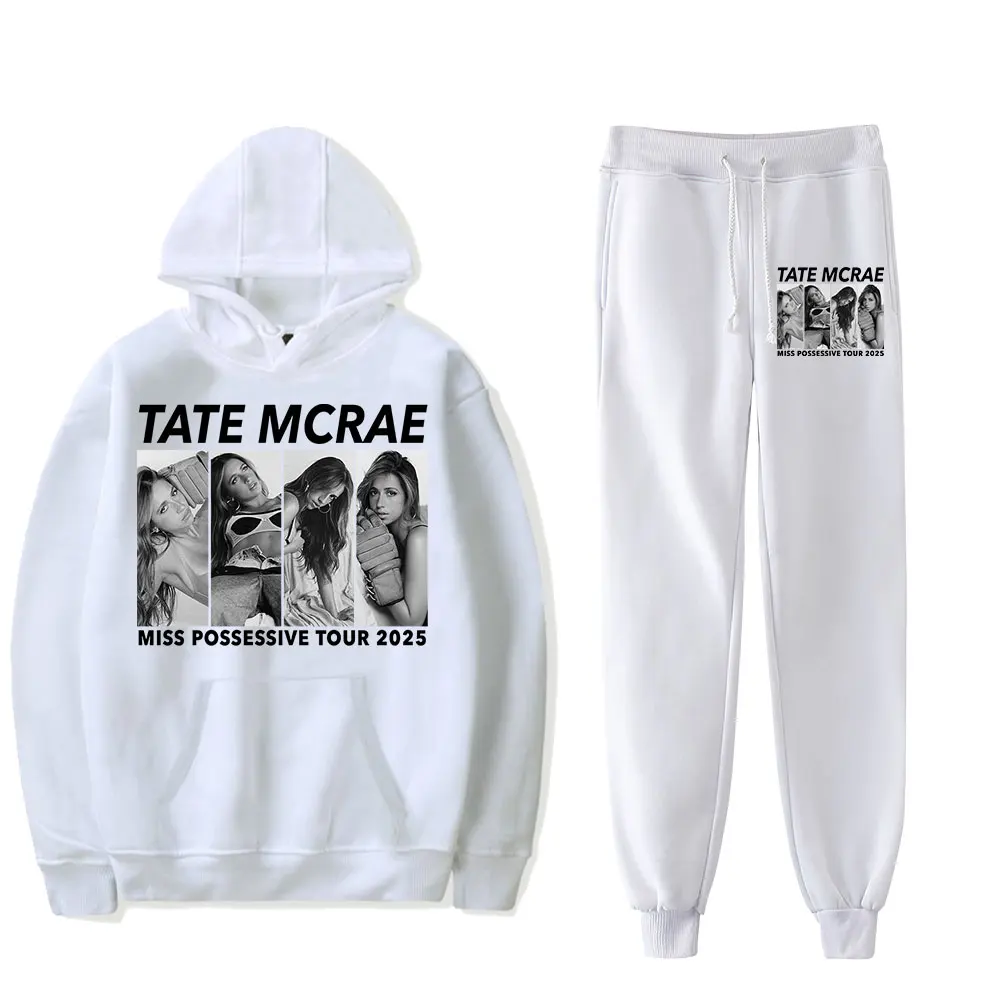 Tate McRae Miss Possessive Tour 2025 Vintage 90s PULLOVER Fashion Merch Hoodies Set Men Women Hoodies Pants Two-Piece Sport