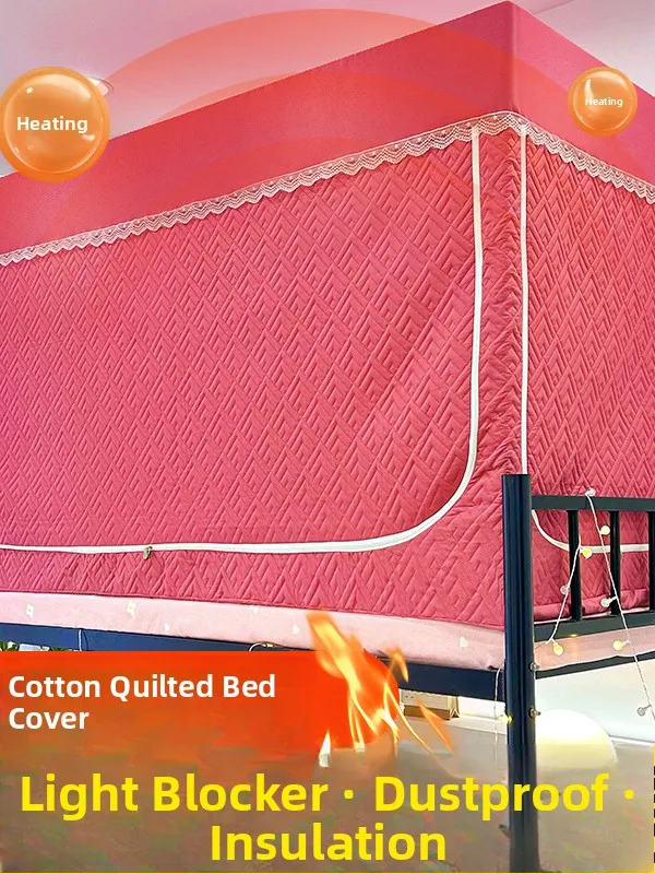 

Новая утепленная зимняя палатка-тент 2025 года с полным затемнением, полностью закрытая, для спальни, теплая штора для кровати, москитная сетка