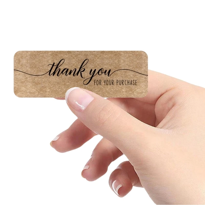 120 Pz/rotolo Rettangolare Carta Kraft Vintage Grazie Adesivi Confezione Regalo FAI DA TE Decorazione per Regali Fatti A Mano Etichetta Affari