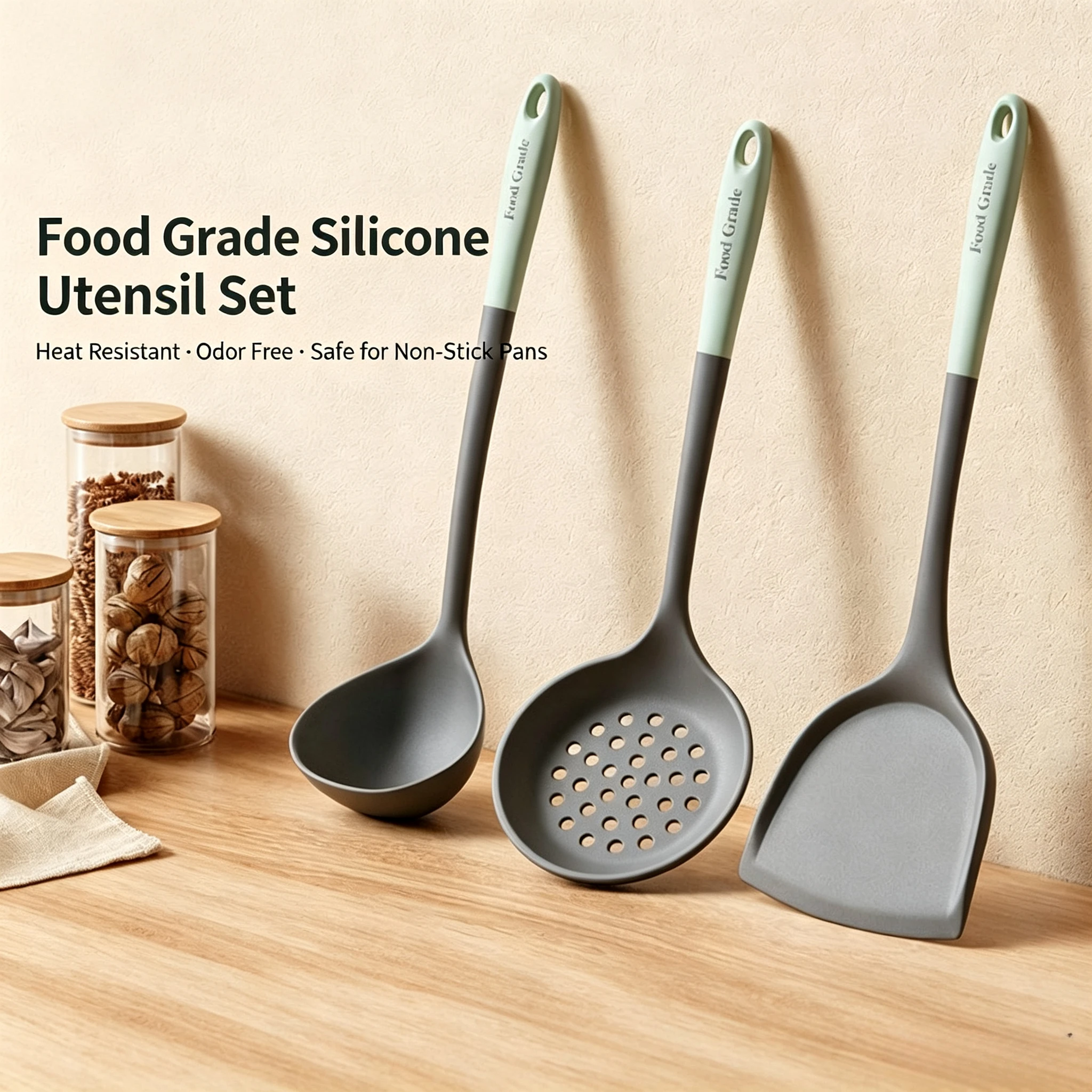 Food grade household shovel spoon colander non-stick pan special silicone stir-fry spatula high temperature resistant kitchen