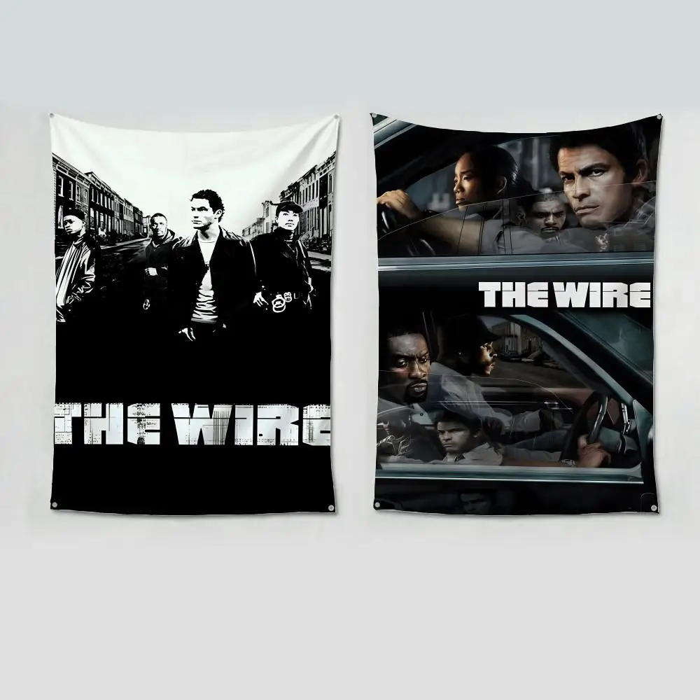 Trendy Minimal Gritty Realistic The W-Wire Flags four rings hanging no edging for art indoor use and outdoor decor