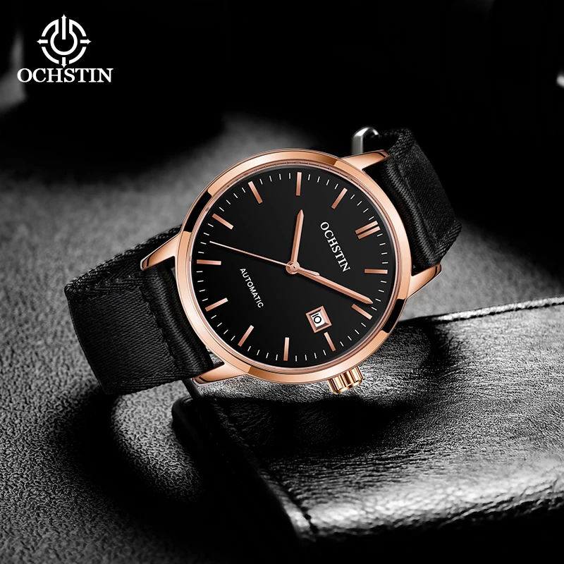 

Мужские механические часы OCHSTIN с одинарным календарем, водонепроницаемые, с нейлоновым ремешком, роскошные, повседневные, высококачественные, хит продаж