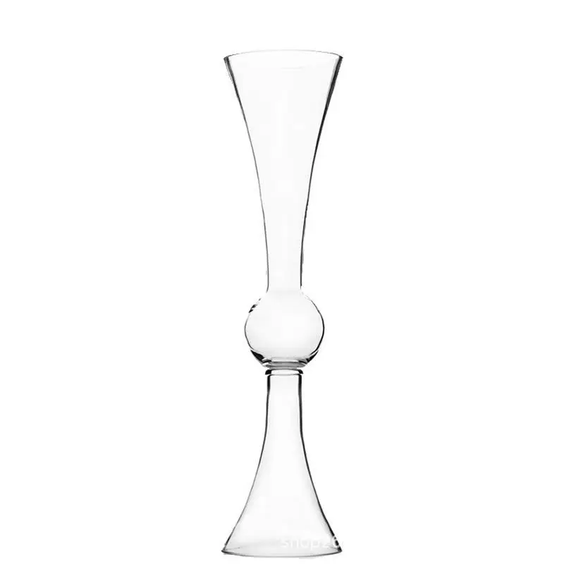 Height 60, 75cm wedding road guide floor flower stand transparent glass vase hotel soft decoration club exhibition hall