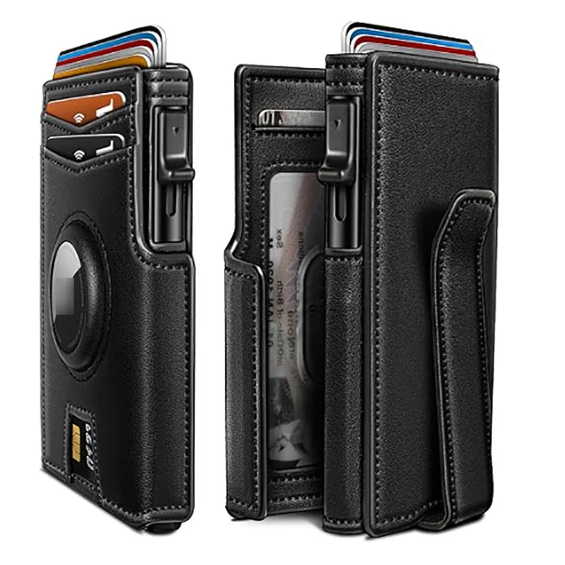 Ultra thin magnetic flip men's wallet with contrasting colors, ultra fiber anti-theft, large capacity men's wallet