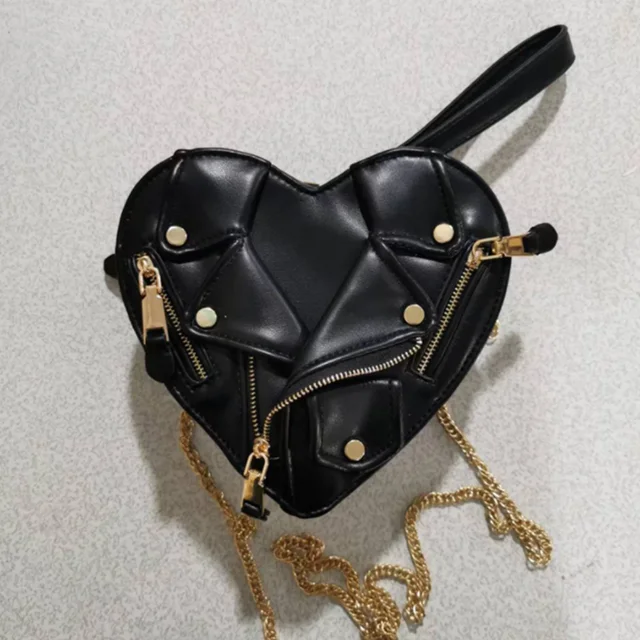 Ubrania stylizacja kreatywne torebki z sercem nitowana kurtka damska jedna torba na ramię crossbody