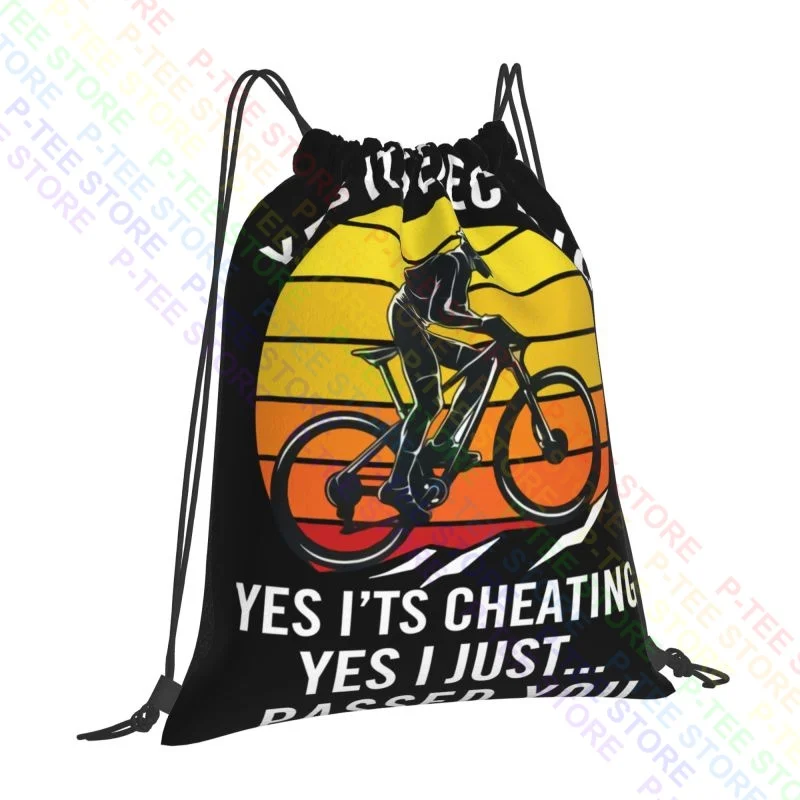 E Bike Meme Gift Ebike Quotes Yes Life Is Electric Drawstring Bags Gym Bag Cute Schoolbag Eco Friendly Clothes Backpacks