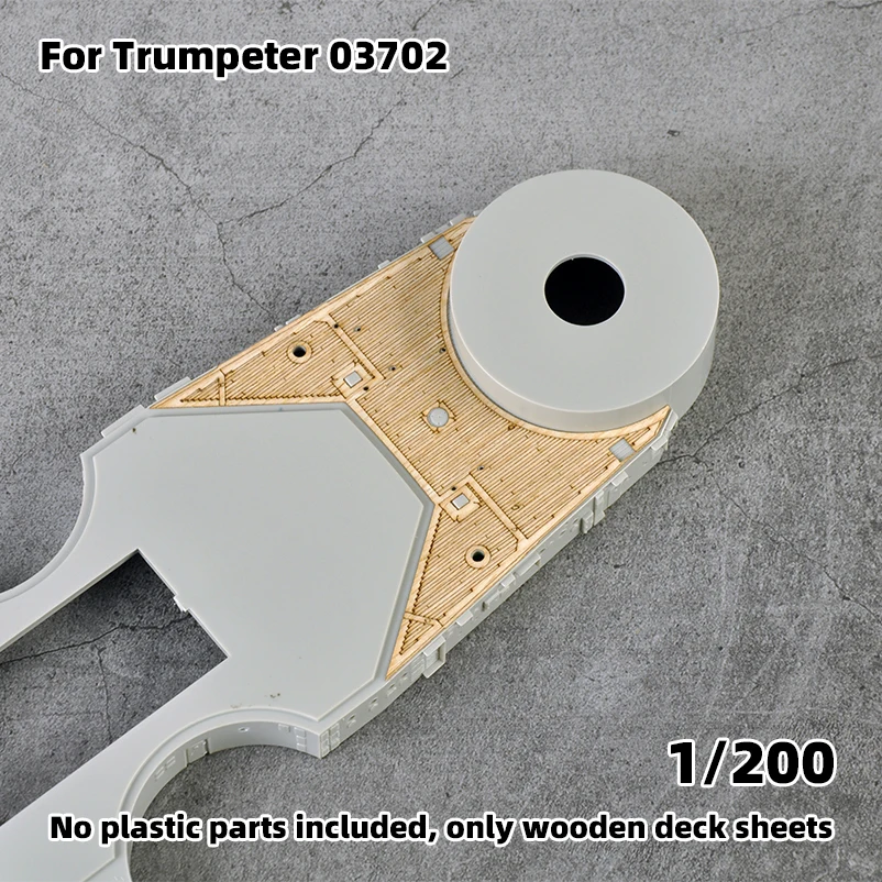 Modell-Upgrade-Teile: Lasergeschnittene Holzdeckplatte mit selbstklebender Ankerkette für TRUMPETER 05711 03702 Bismarck 1/200 1/700 – Detail 6