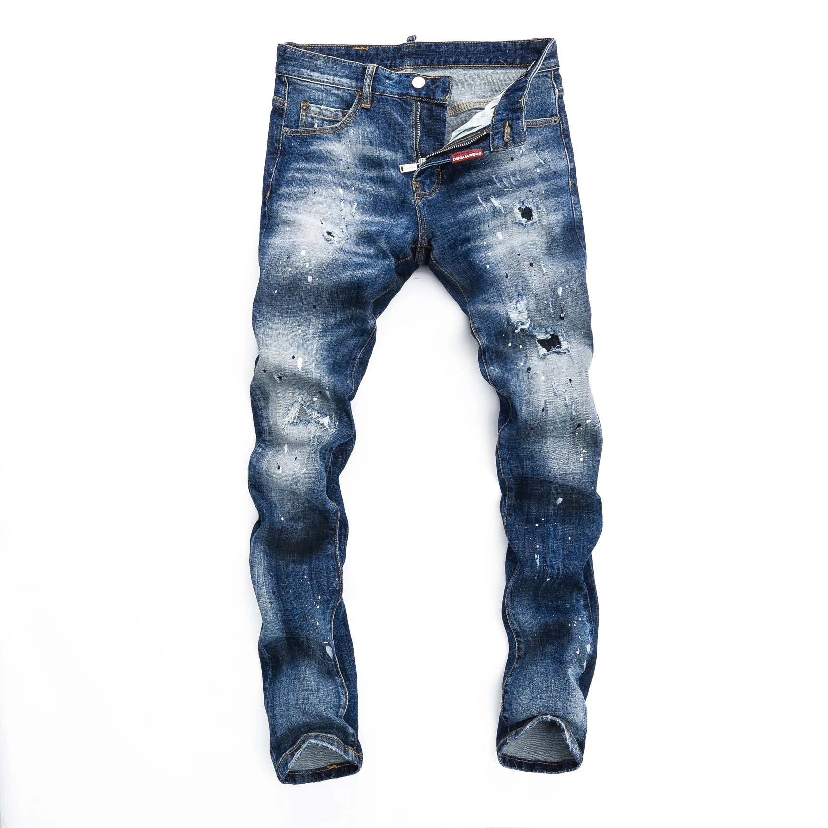 

2024 high quality hot selling new D2 men jeans jeans ripped slim fit motorcycle pants logo design classic motorcycle dsq