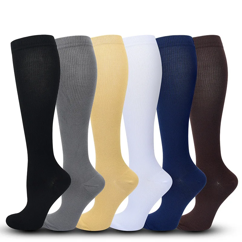 Brothock Copper Fiber Long Tube Knee High Compression Socks Nylon Pressure Outdoor Sports Socks Medical Nurses Hiking Pregnancy