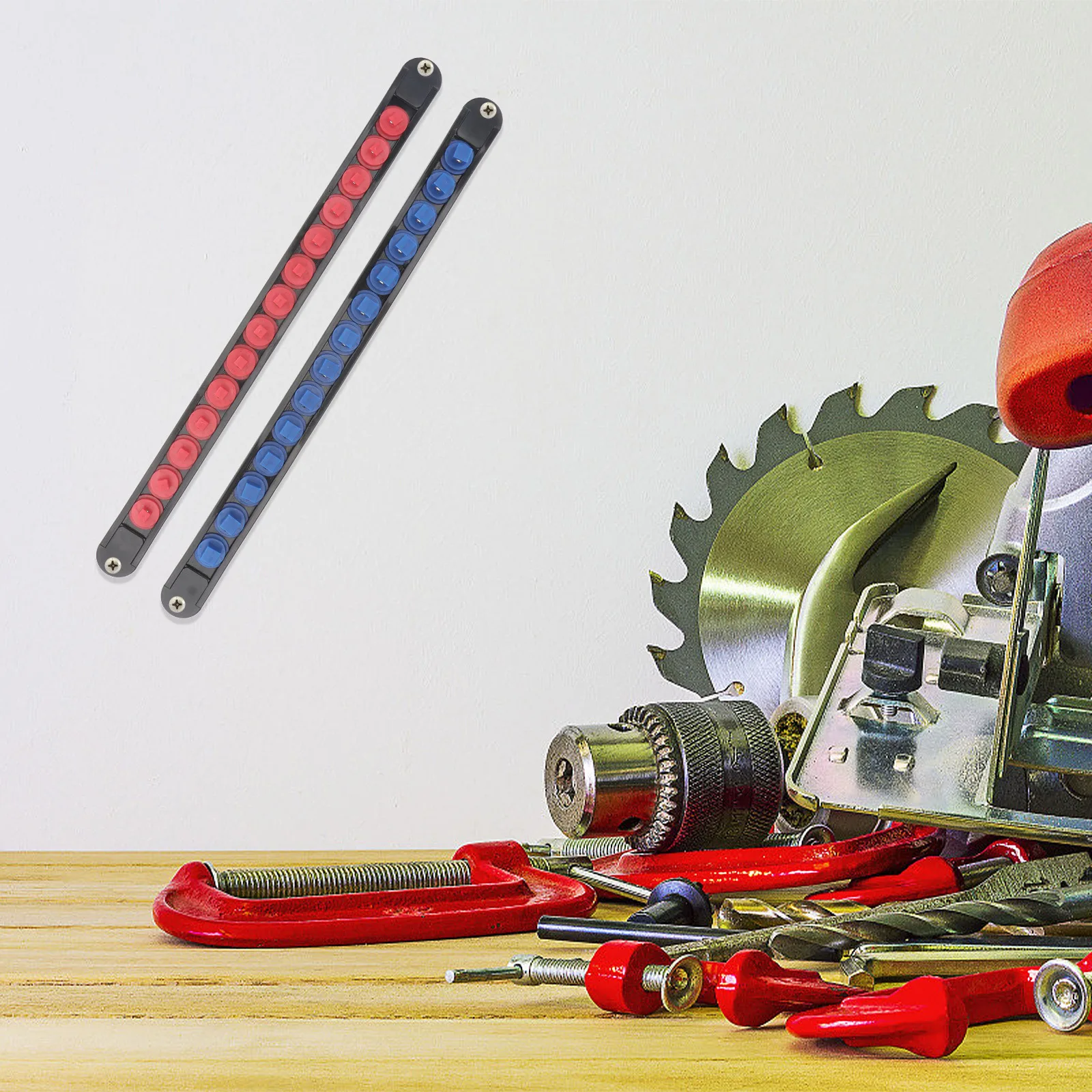 6pcs Socket 3/8" 1/4" Universal Holder Durable Tool Storage Box Sleeve Rail Sleeve Holder Organizer Socket Rail Rack Rack