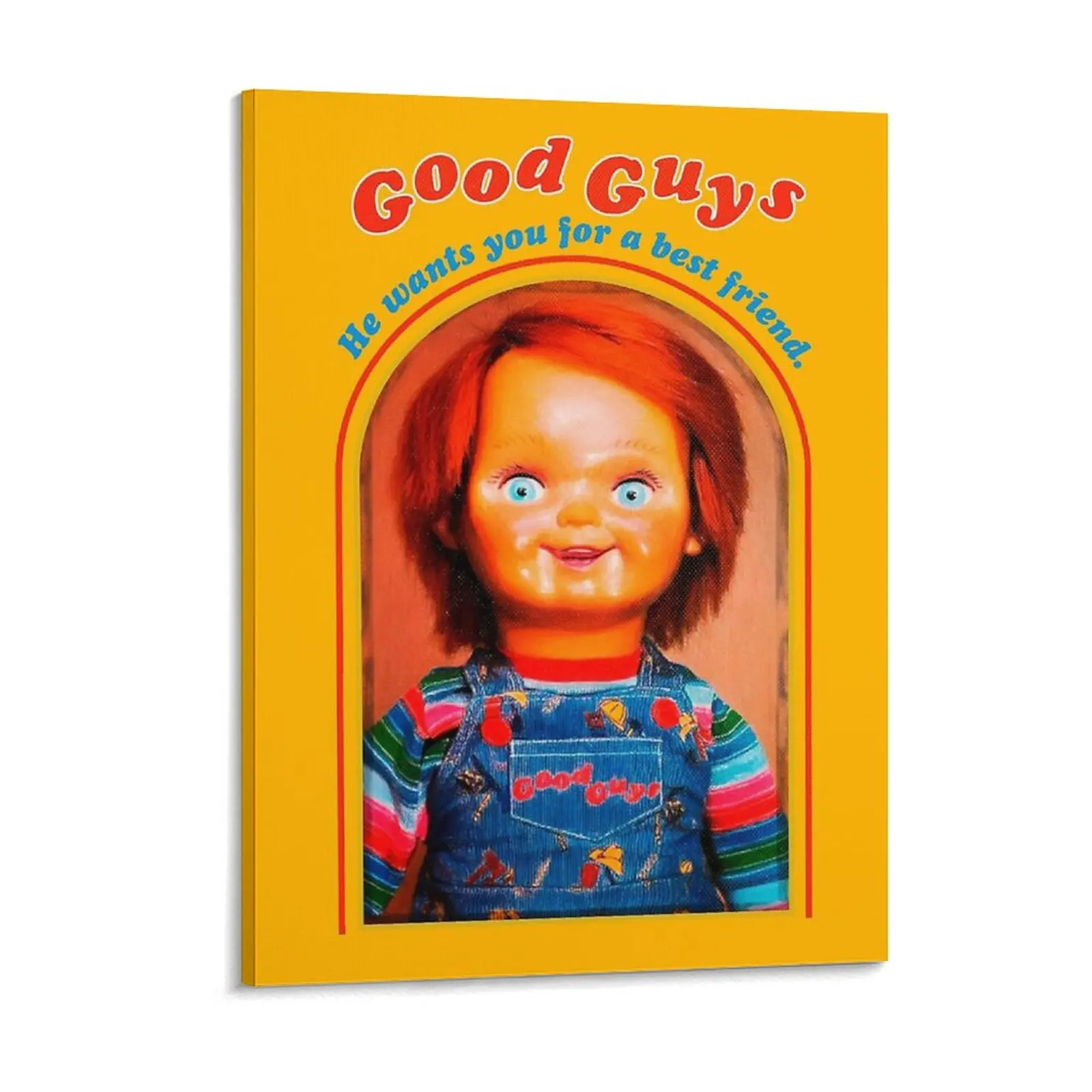 No More Mr. Good Guy Chucky Retro Movies Good Guys Fireman Child's Play Chucky Canvas Painting Party ramed Wall Paintings