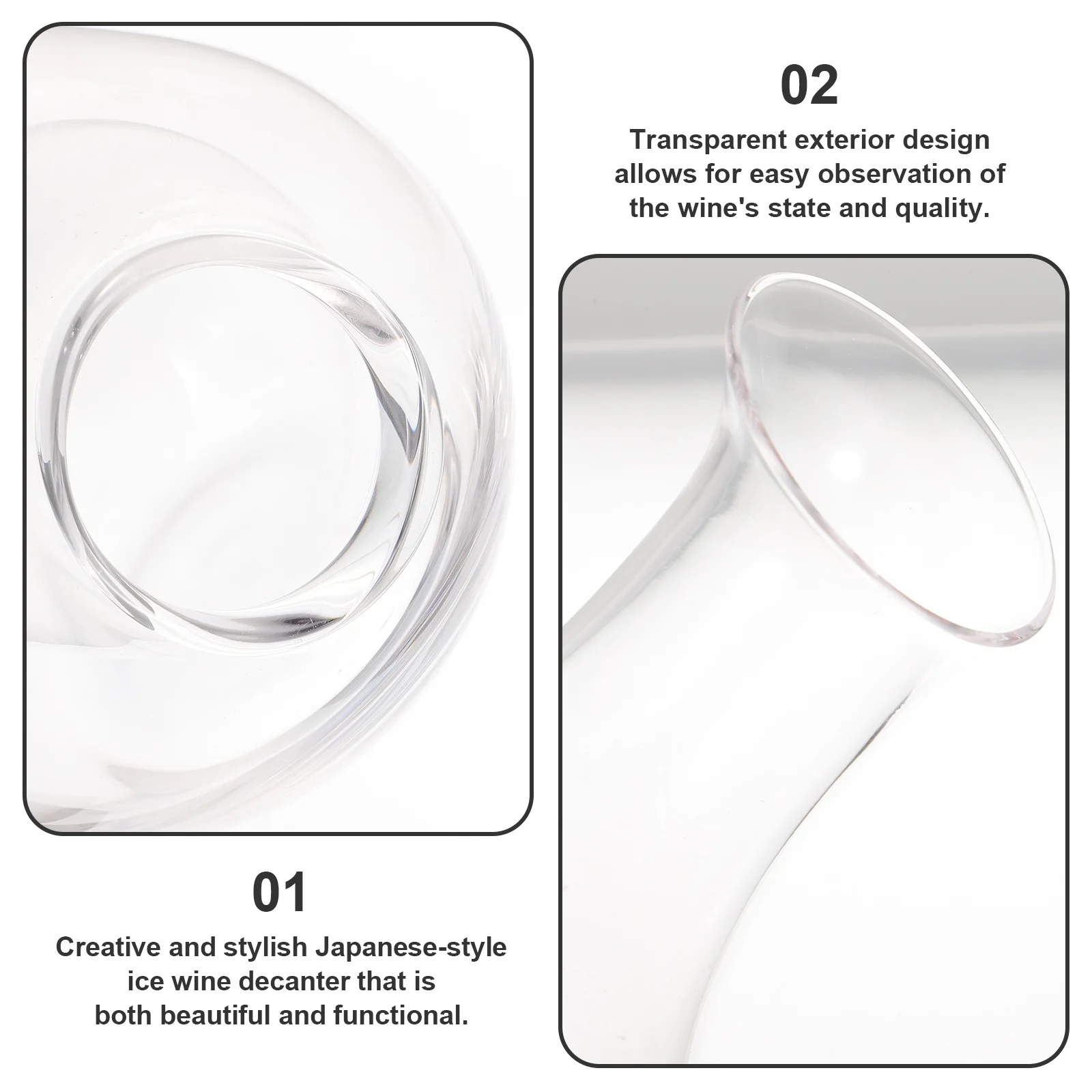 

Functional Glass Decanter with Inclined Mouth and Ice Insert Creative Wine Pitcher for Chilling Beverages Whisky Red Wine Jug