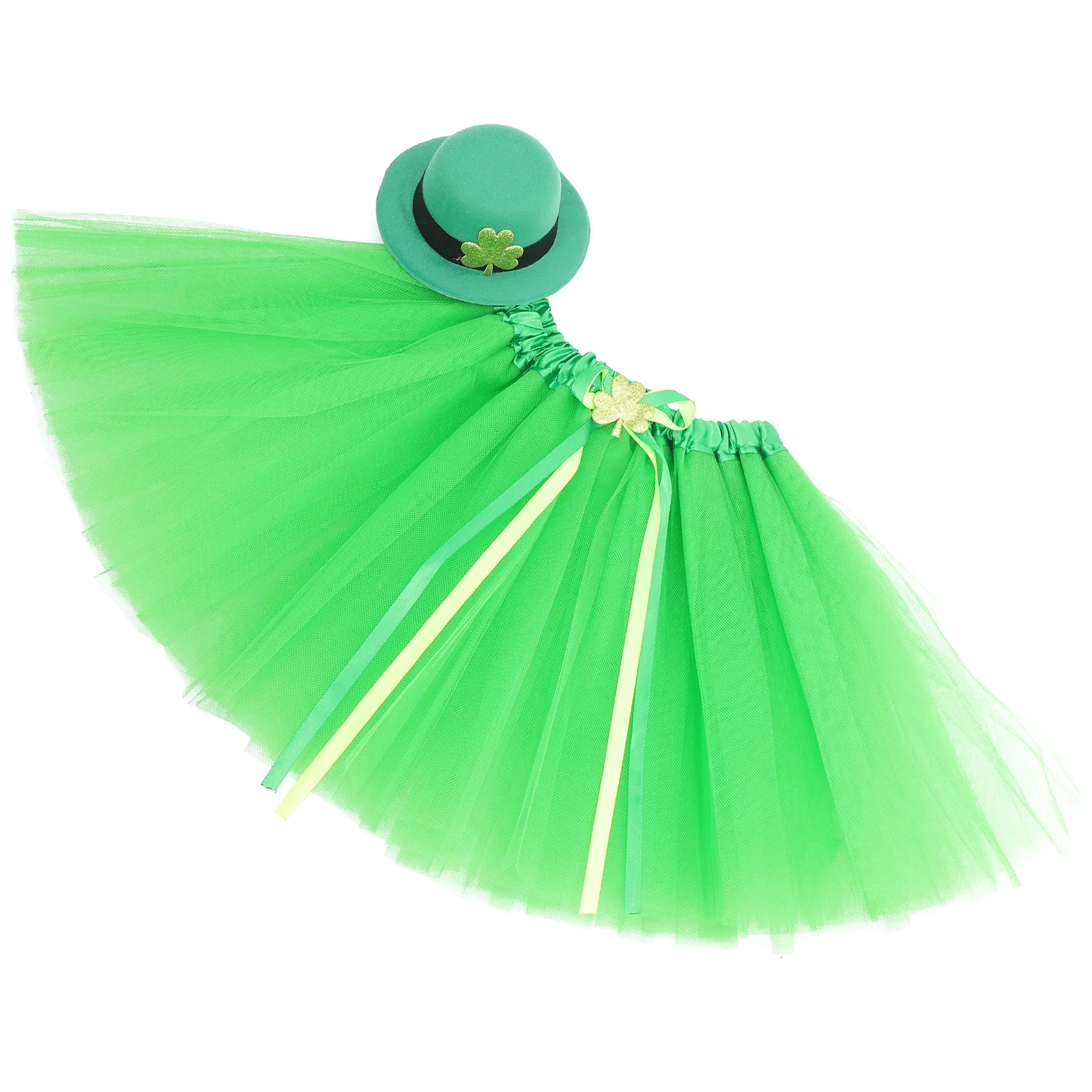 1 ensemble St Patricks Costume Tutu jupe haut-de-forme enfants robe de soirée accessoires de Cosplay scène Performance St Patricks Day Costume