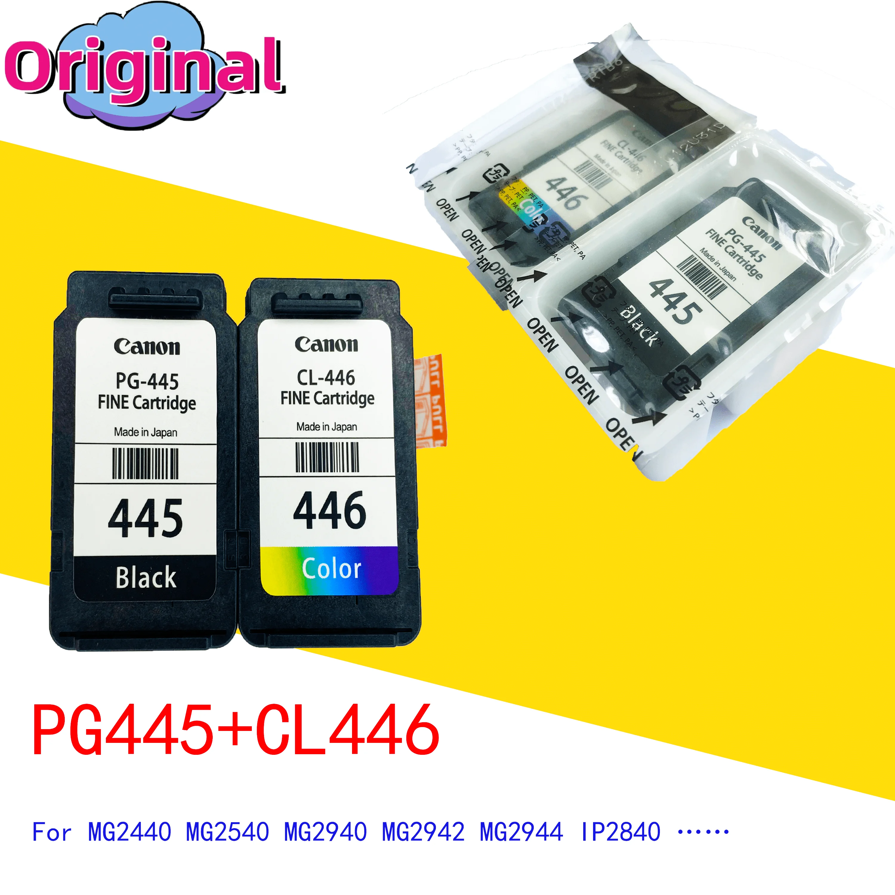 

Чернильный картридж PG445 CL446 PG 445 CL 446, совместимый с Pixma MX494 MG2440 MG2540 MG2940 IP2840 MG2545 TS3140 MG3040 TR4540