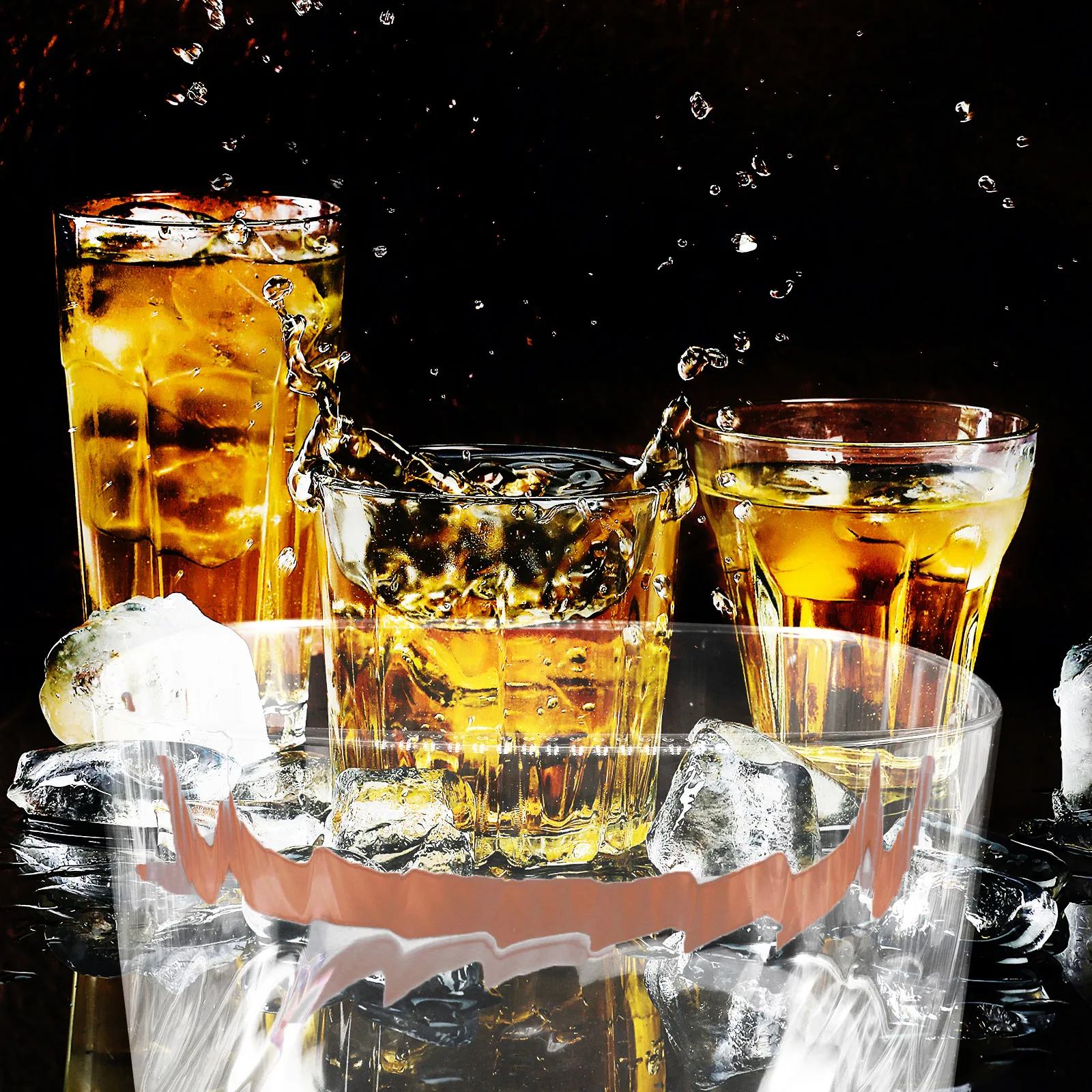

Ice Bucket Storage Basket Wine Chiller Large Square Transparent Retro Handle for Hotel Bar KTV Party Drink Holder Plastic Bins