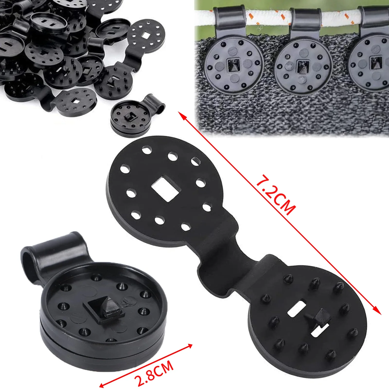 Shade Cloth Clips Shade Fabric Clamps Accessories Grommets Sunshade Net Fixed Clip Accessory Buckle Plastic Clip for Backyard