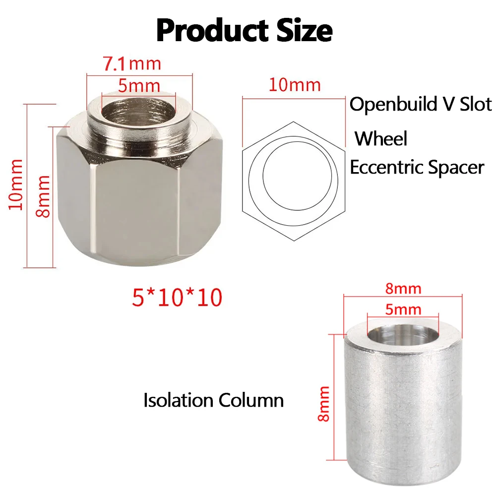 Ender 3 Eccentric Spacer Column Isolation for Openbuilds V-Slot Wheel M5 Screw Nut 3D Printer DIY Parts