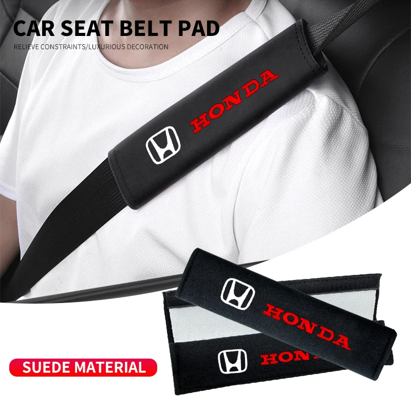 1/2Pcs Suede Car Safety Belts Shoulder Protection For Honda Civic Fit Jazz Accord CRV HRV City Odyssey Passport Pilot Vezel