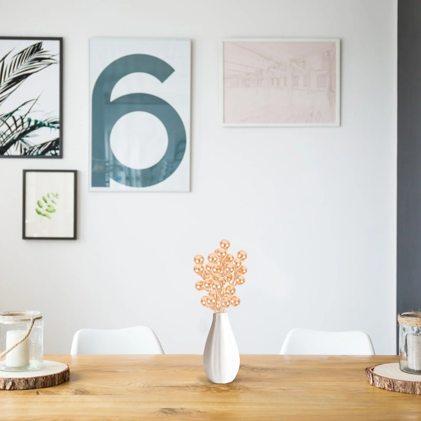 

20Pcs Artificial Berry Burgundy Simulation Stems Fake Twigs for DIY Crafts Home Decoration Party Wedding Festival Decoration