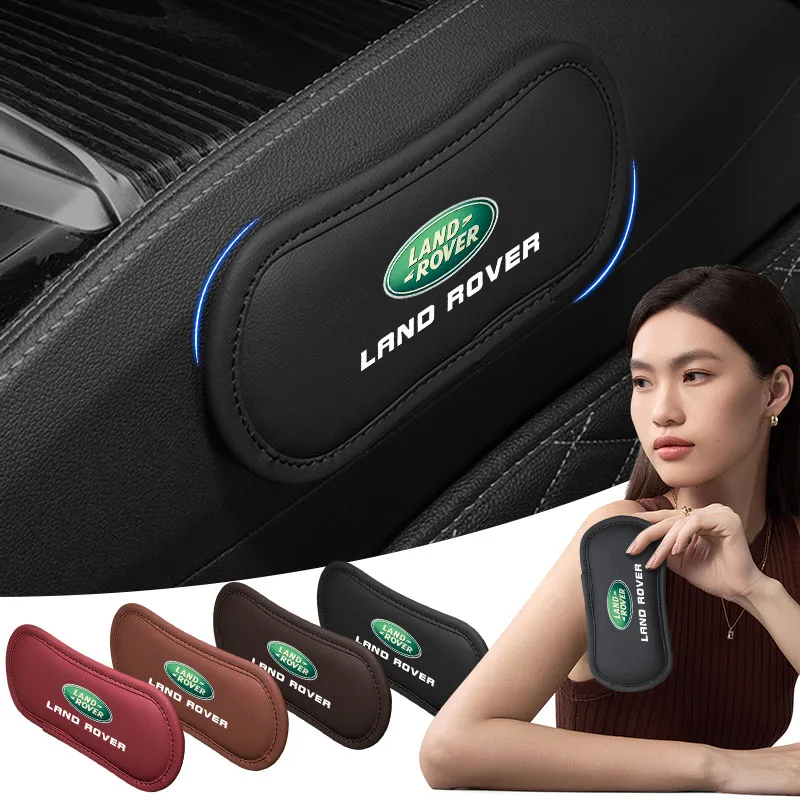 

1Pcs Car Emblem Leg Knee Rest Pads Leather Cushion Car Styling For Land Rover Defender Freelander Discovery 1 2 3 Evoque Range