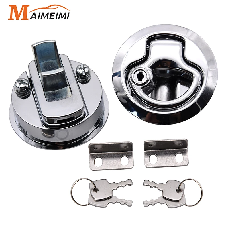 2inch Round Hatch Latches Locks Pull Locker Boat Hatch Cover Slam Latch Zinc Alloy For Yacht Boat Accessories Marine Hardware