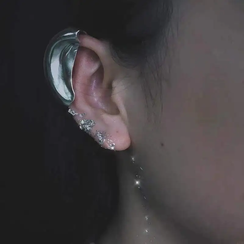 A52E Ear Cuff Earrings Women Ear Cuffs Non Piercing Earrings Ear Cuffs Circle Ear Clip Copper Material Gift for Women Girls