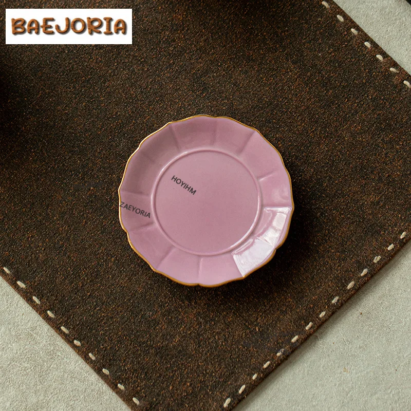 Rosy Clouds Purple Gold Coasters Aesthetic Mug Plate For Coffee Cups Saucer Heat Insulation Placemats Cup Holder Teaset Supplies - view 4