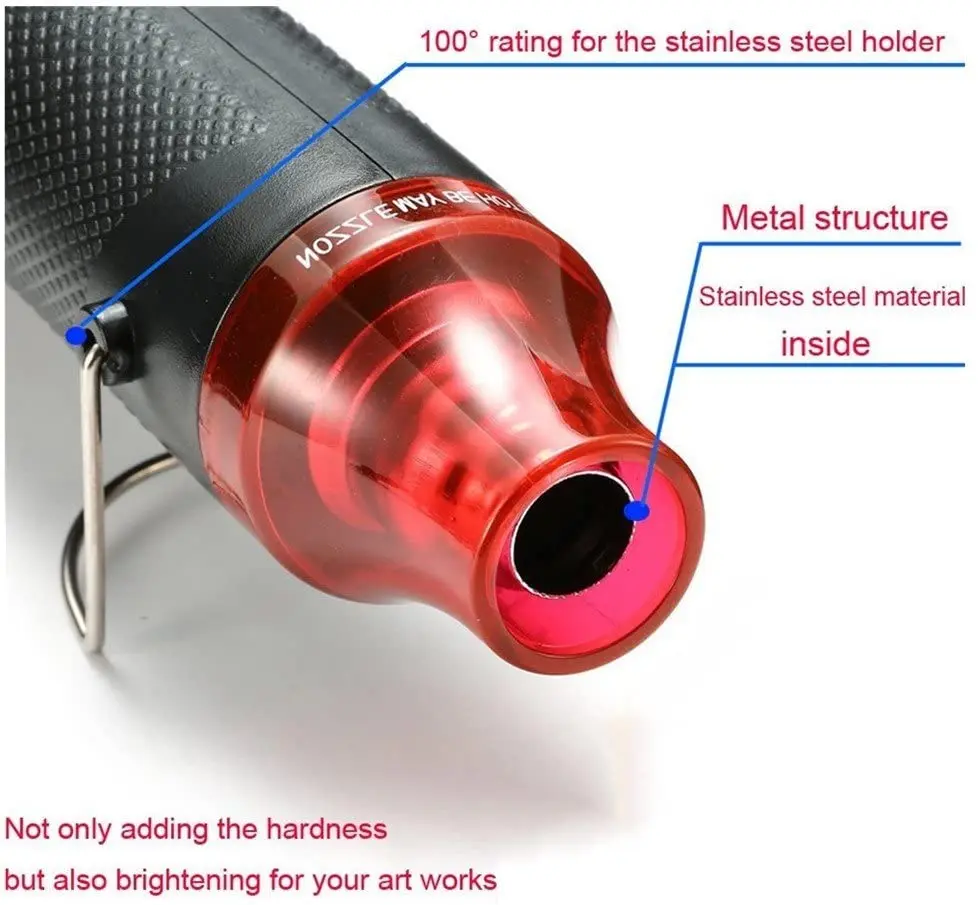 300W Electrical Mini Heat Gun Handheld Hot Air Gun with 300PCS Heat Shrink Butt for DIY Craft Embossing Shrink Wrapping PVC