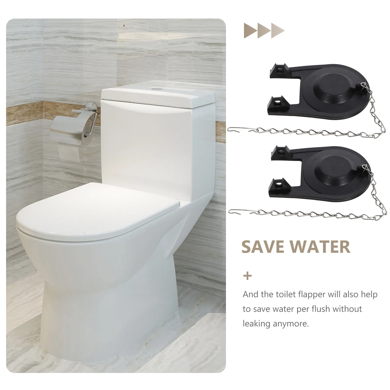 2pcs Rubber Flapper Valve Tank Accessories Black Plug Water-saving Practical Reliable Excellent Sealing Easy