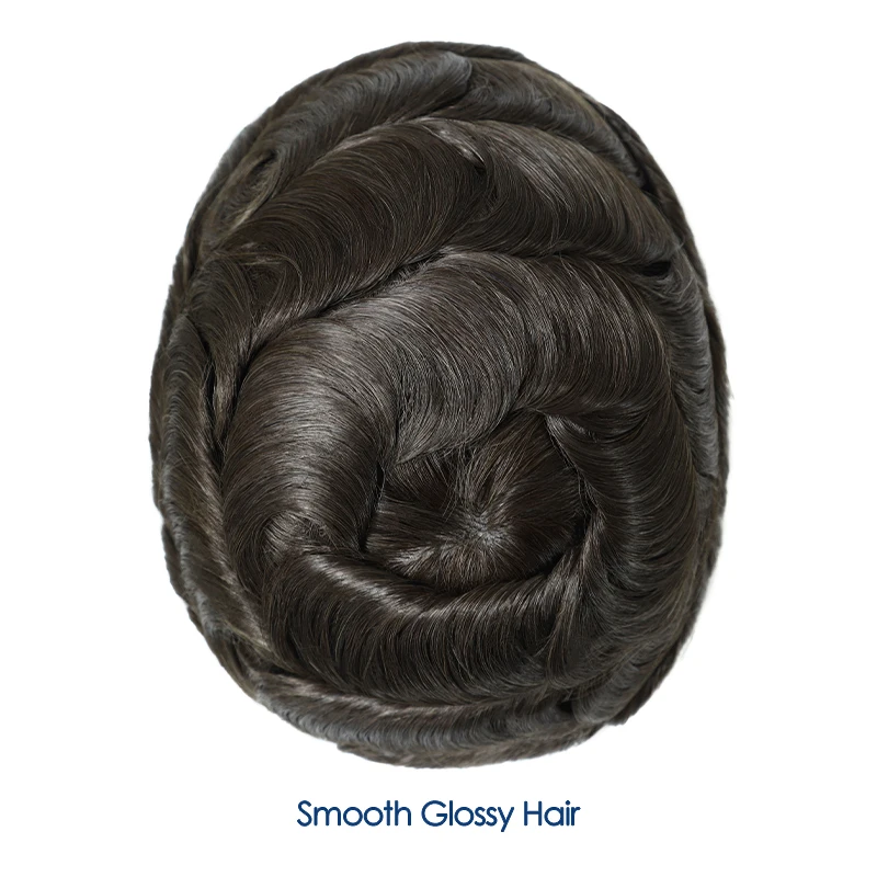 Gloryhair 0.12-0.14mm Injected Toupee for Man Natural Realistic Hair Prosthesis Capillary Hair Piece Wig For Hair Loss Man