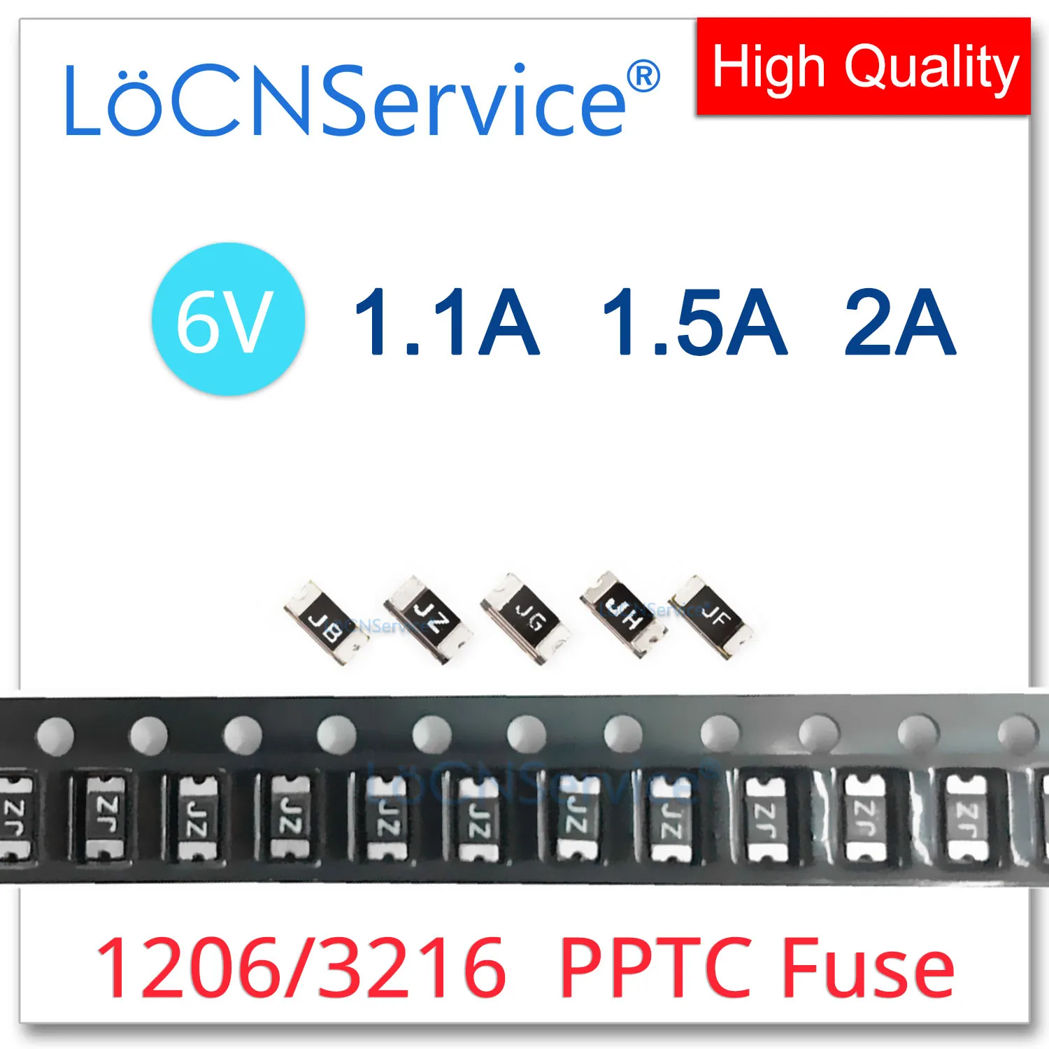 1000PCS 1206 SMD Fuse 6V 1.1A 1.5A 2A 1100mA 1500mA 2000mA PPTC PolySwitch Self-Recovery Fuse Resettable Fuse