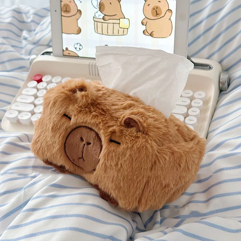 Caixa de tecido capivara de pelúcia dos desenhos animados design criativo caixa de papel bonito decoração para casa para amigos aniversário presentes de natal
