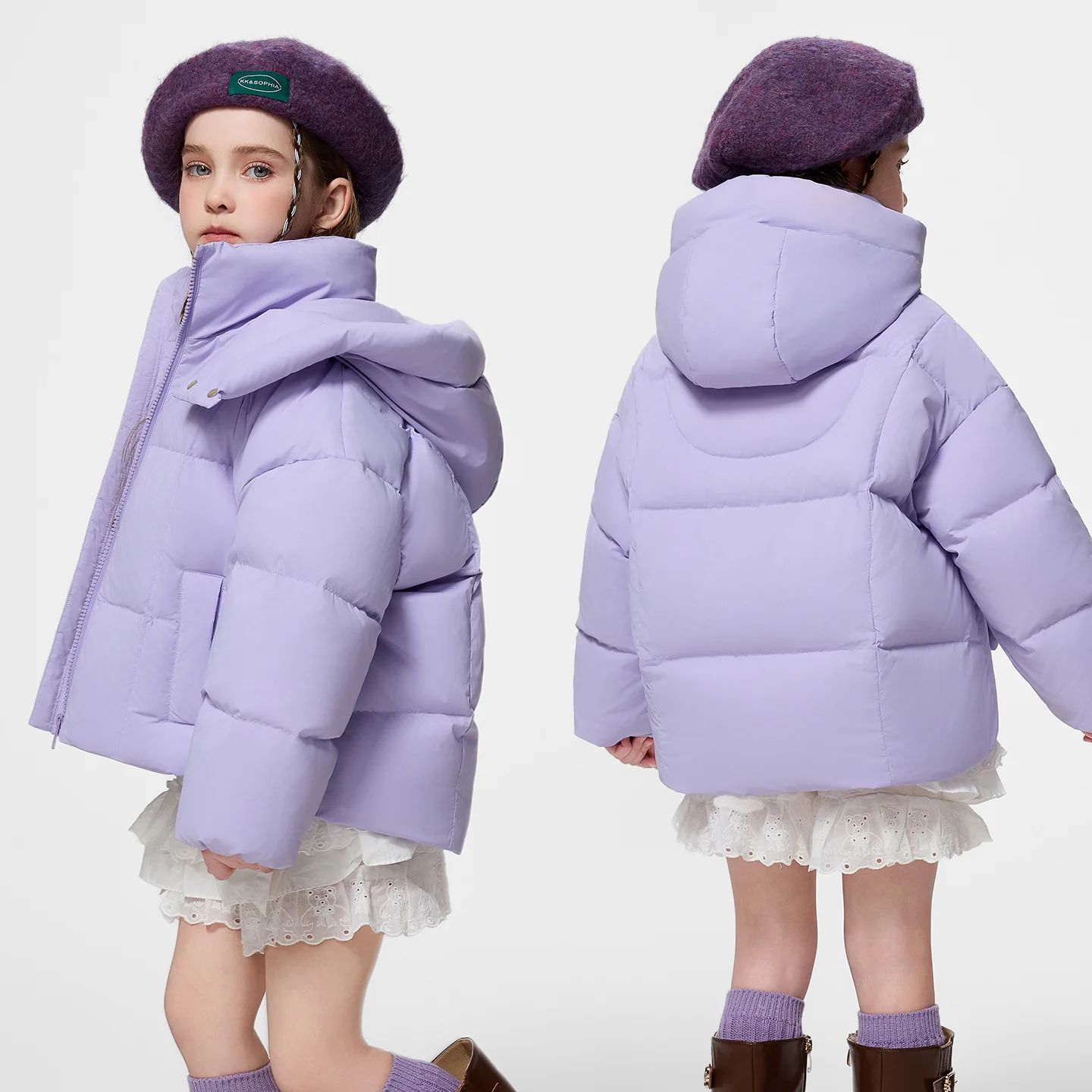 

RAISE Winter Children Girls Down Jackets Solid Hooded Thicken Warm 4-14Y Kids Girls Outerwear Coats Windproof Teens Girls Parkas