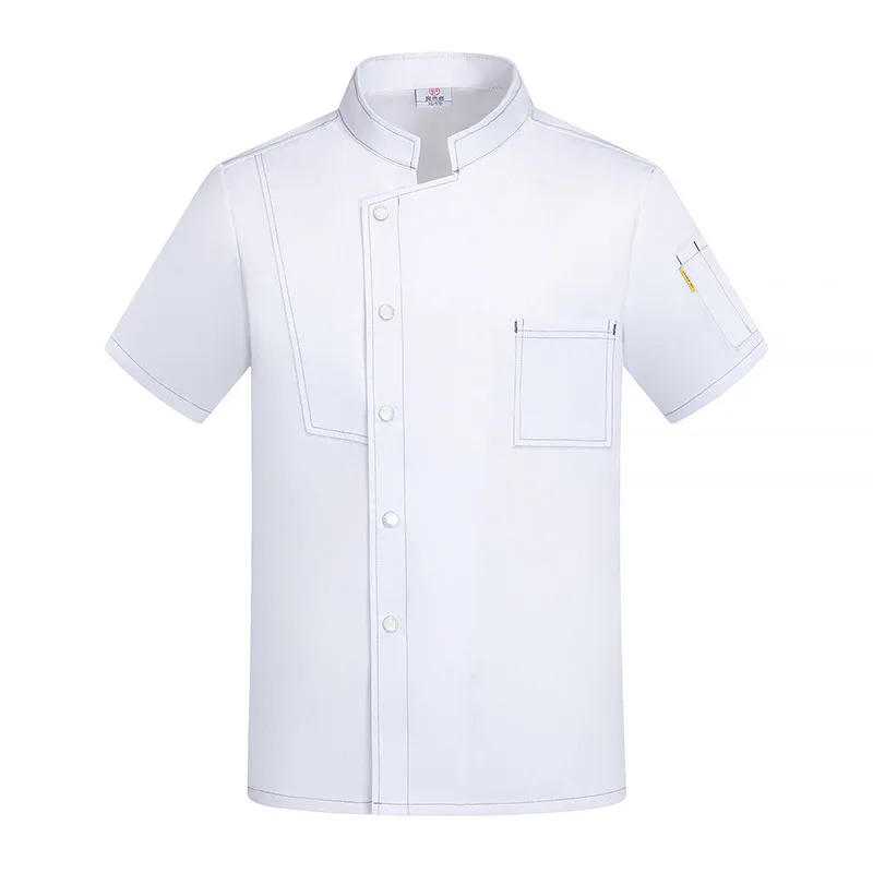 Chef Overalls Breathable Short Sleeve Men's Spring and Summer Hotel Catering Cake Baking Restaurant Kitchen Restaurant Workwear