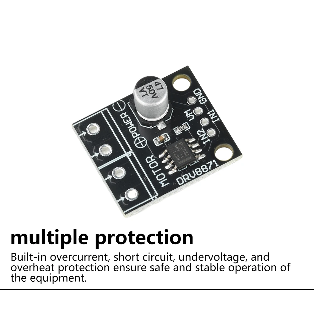 DRV8871 DC 6.5-45V H-Bridge Driver del motore spazzolato Scheda breakout Modulo di controllo del motore PWM 3.6A Sensazione corrente interna massima