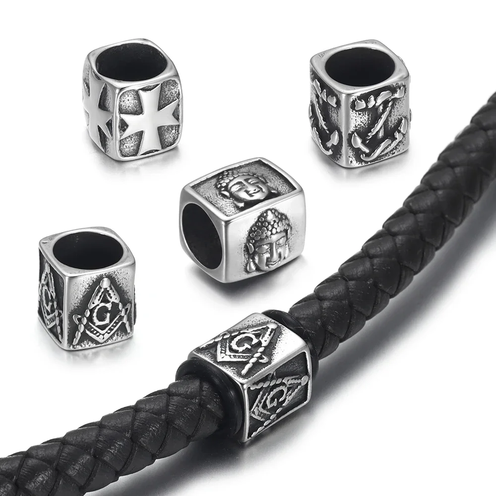 Koraliki ze stali nierdzewnej Paracord Fit 8mm suwaki z dużymi otworami bransoletka z koralików tworzenia biżuterii DIY Spacer nóż akcesoria do smyczy