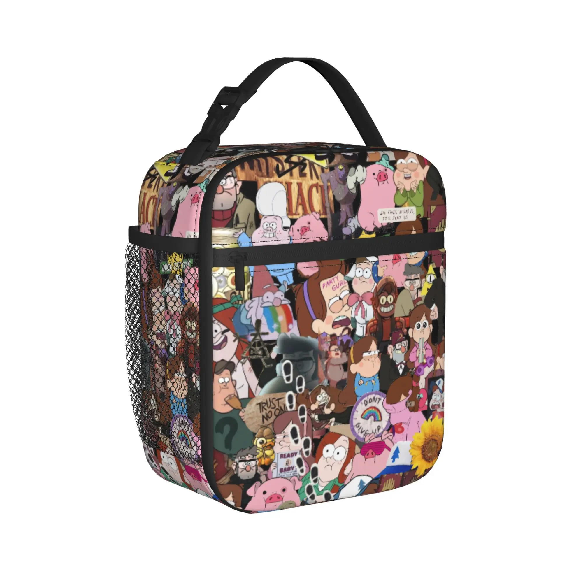 Gravitys Falls Insulated Lunch Bag for Men Women  Food Container Bags Portable Thermal Cooler Lunch Boxes For Work