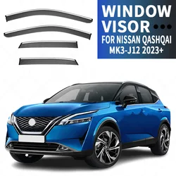 Deflectors for Nissan Qashqai J12 2024 2023 2024 Accessories Car Side Windows Visors Rain Eyebrow Sun Visor Awning Trim